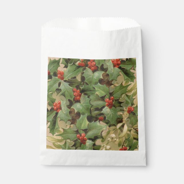 Holly Tree Weihnachtsfeiertag Vintag Geschenktütchen (Vorderseite)