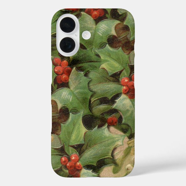 Holly Tree Weihnachtsfeiertag Vintag iPhone 16 Hülle (Rückseite)