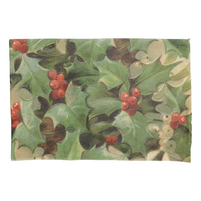 Holly Tree Weihnachtsfeiertag Vintag Kissenbezug (Vorderseite)