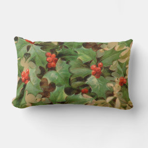 Holly Tree Weihnachtsfeiertag Vintag Lendenkissen