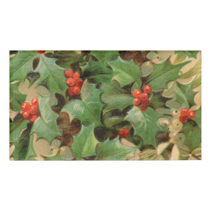 Holly Tree Weihnachtsfeiertag Vintag Namenschild