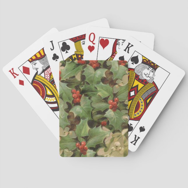 Holly Tree Weihnachtsfeiertag Vintag Spielkarten (Rückseite)