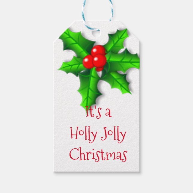 Holly und Ivy Holly Jolly Weihnachten Geschenkanhänger (Vorderseite)