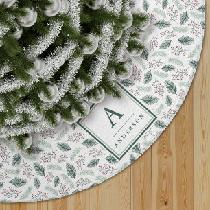 Holly und Pine MIT MONOGRAMM Polyester Weihnachtsbaumdecke