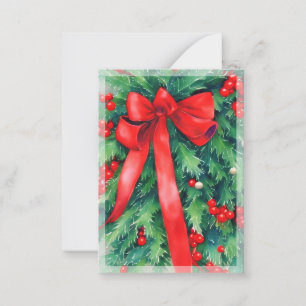 Holly und Schleife Budget Mini Weihnachten Mitteilungskarte