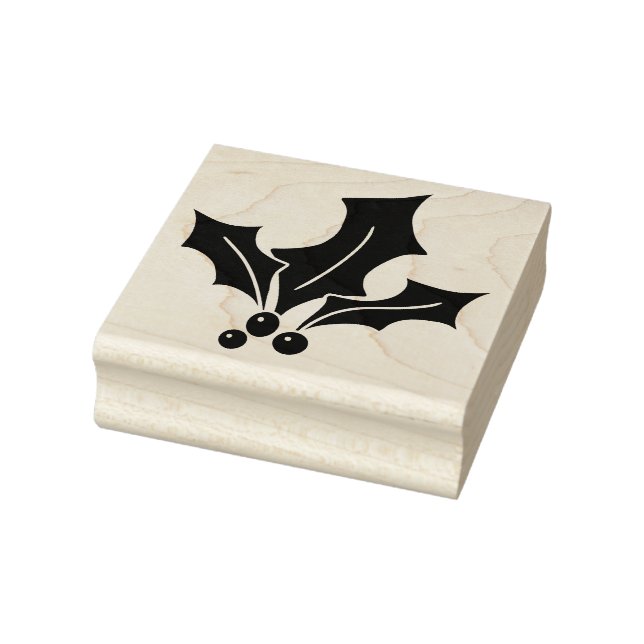 Holly Verlasse mit Berries Gummistempel (Stempel)