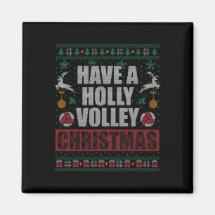 Holly Volley Volleyball Ugly Christmas Xmas Mens W Magnet