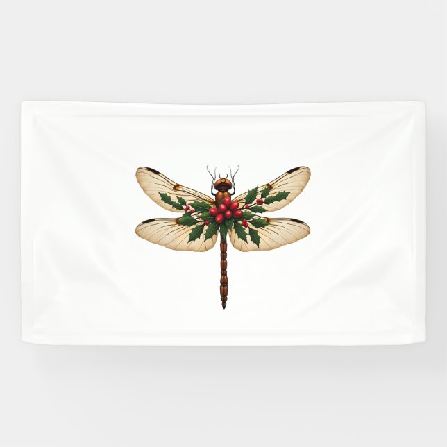 Holly Winged Dragonfly Banner (Horizontal)