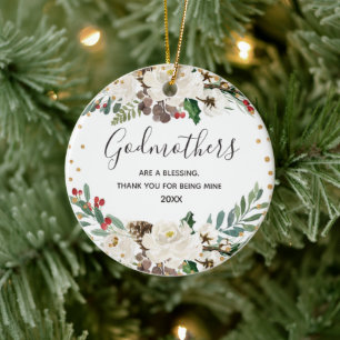 Holly Winter Godmütter sind ein Segen-Ornament Keramik Ornament
