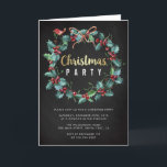 Holly Wreath Chalkboard Weihnachtsfeiertag Party Einladung<br><div class="desc">Holly Wreath Chalkboard Weihnachtsfest Party mit Weihnachten4Yall.</div>