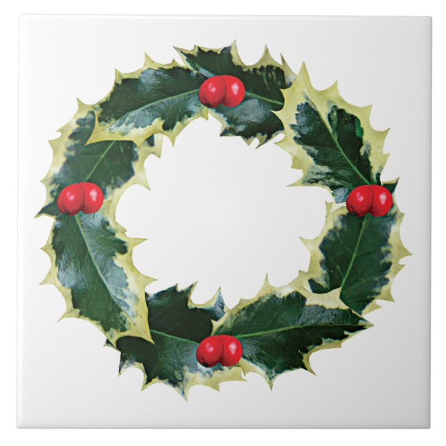 Holly Wreath Fliese (Vorderseite)