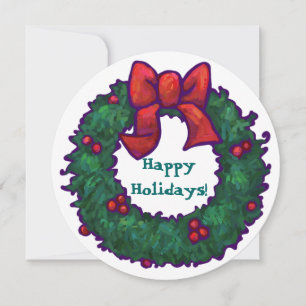 Holly Wreath Holiday Party Einladung