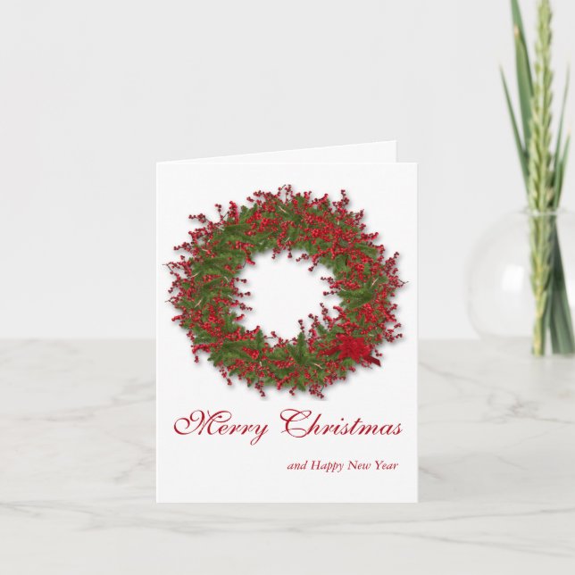 Holly Wreath Karte (Vorderseite)