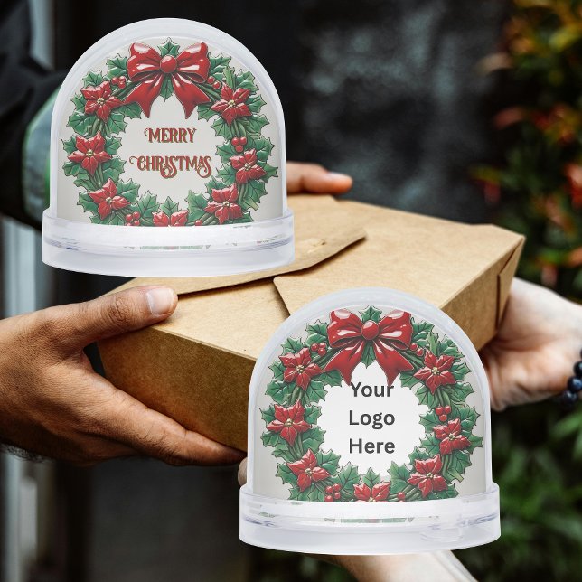 Holly Wreath Red Ribbon Kundenempfehlung Geschenk Schneekugeln (Von Creator hochgeladen)