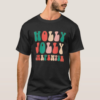 Holly Xmas Jolly Carpenter Retro Groovy Weihnachte T-Shirt