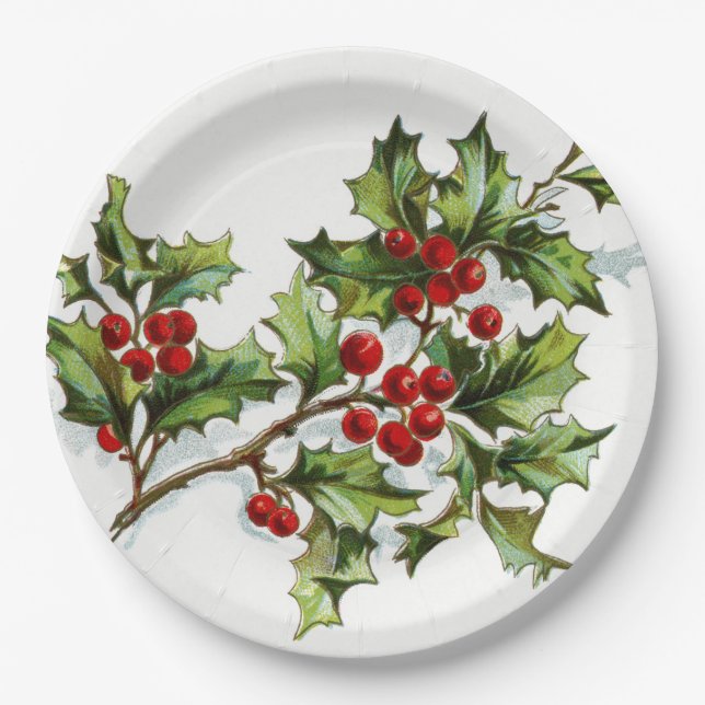 HollyBerries_001 Pappteller (Vorderseite)