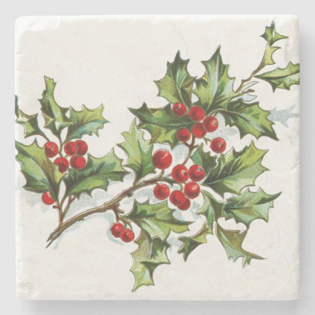 HollyBerries 001 Steinuntersetzer (Vorderseite)