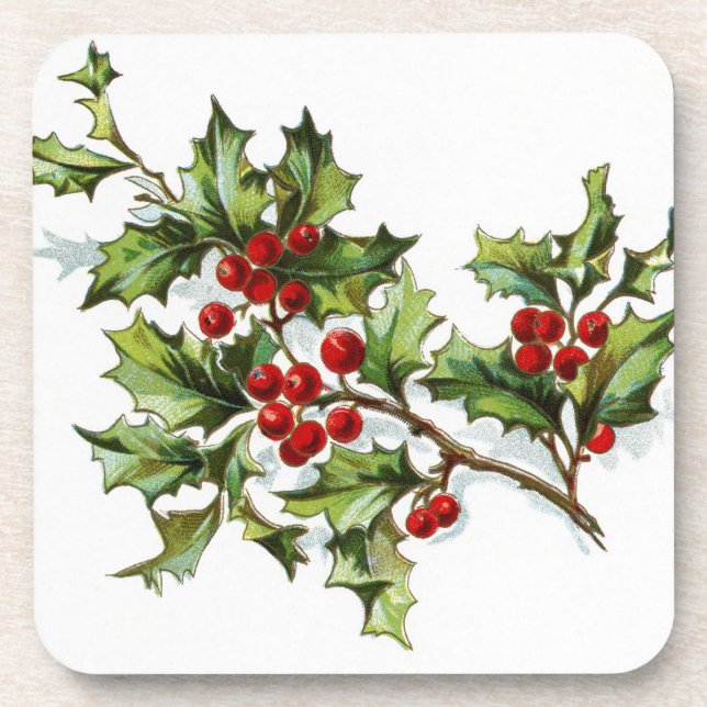 HollyBerries 002 Getränkeuntersetzer (Vorderseite)