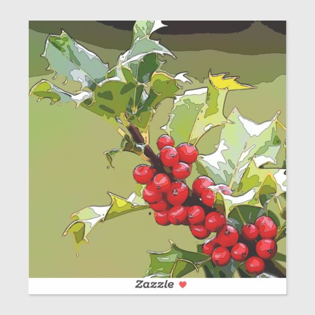 HollyBerries 005 Aufkleber (Blatt)