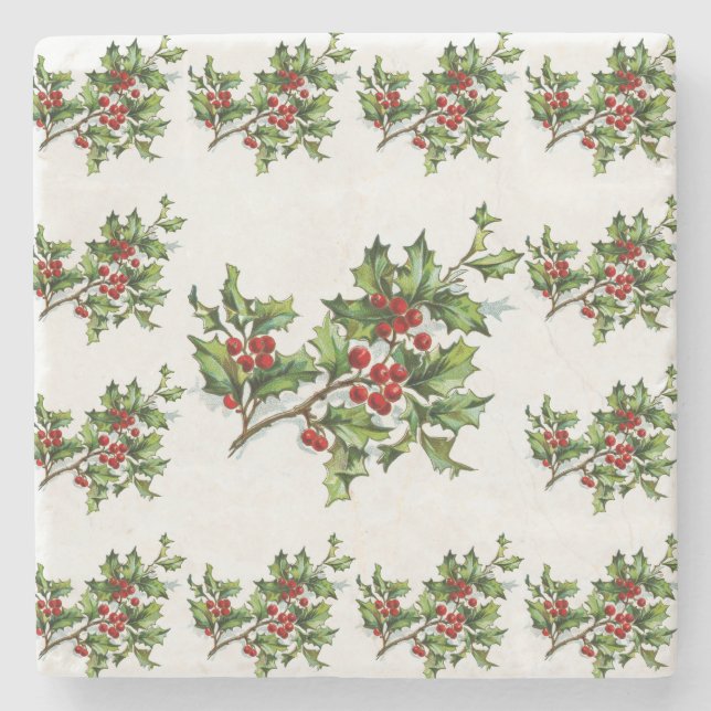 HollyBerries 014 Steinuntersetzer (Vorderseite)