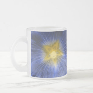 Hollyhock Blume Beautiful Blue Mattiert Glass Tass Mattglastasse