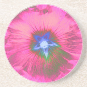 Hollyhock Blume Pink Velvet Untersetzer