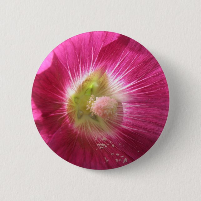 Hollyhock Deep Pink Button (Vorderseite)