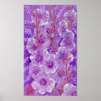 Hollyhock Mallow Malva Purpe Violet Blume Floral