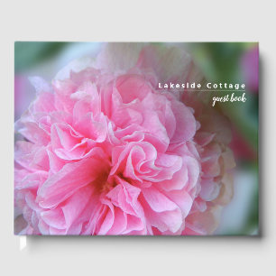 Hollyhock Pink Floral Foto Vermietung Gästebuch