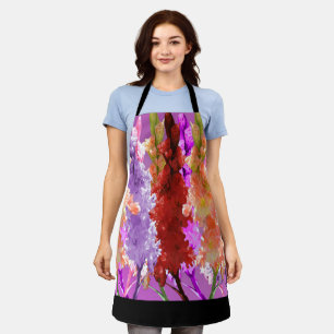 Hollyhock Splendor, Full Print Schürze