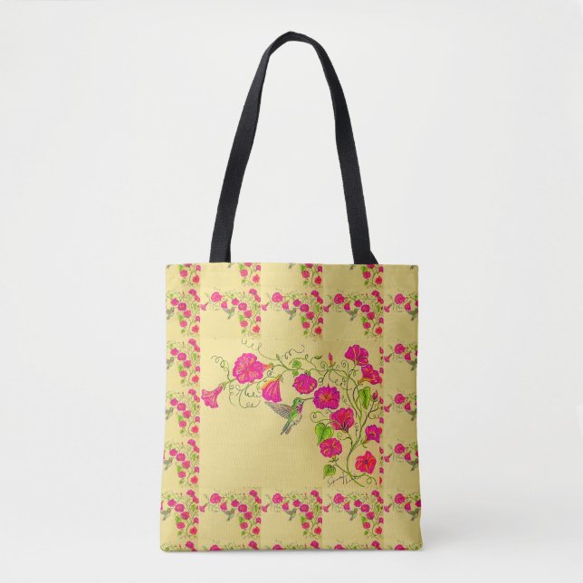 Hollyhocks and Hummingbirds Bag Tasche (Vorderseite)