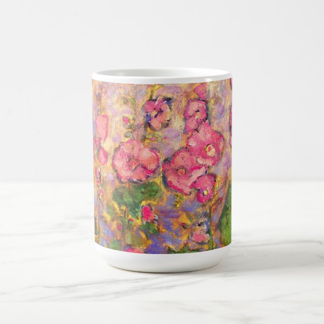 Hollyhocks blühen kaffeetasse (Mittel)