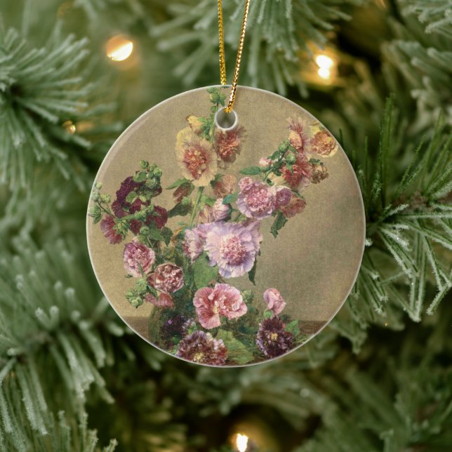 Hollyhocks Keramik Ornament (Baum)