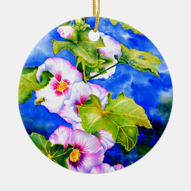 Hollyhocks Keramik Ornament (Vorne)