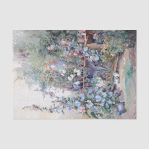 Hollyhocks Kitty and Potting Bench Tissue Paper Seidenpapier