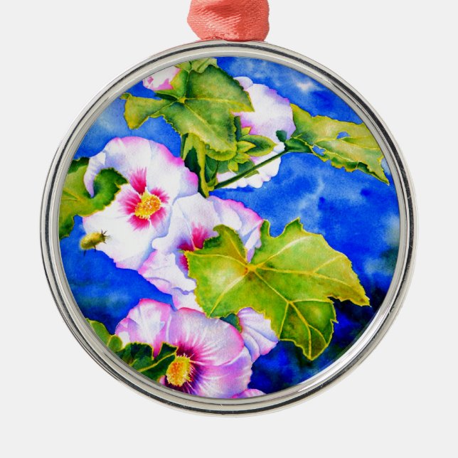 Hollyhocks Ornament Aus Metall (Vorne)