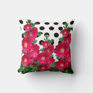 Hollyhocks Throw Pillow Kissen