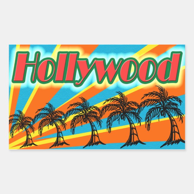 Hollywood 5 Palm Trees Stickers (Vorderseite)