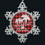 Hollywood Beach Florida Palm Trees Schneeflocken Zinn-Ornament<br><div class="desc">Hollywood Beach Florida Palm Trees Snowflake Weihnachtsschmuck</div>