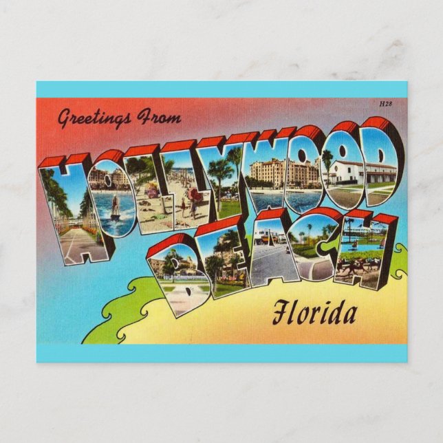 Hollywood Beach Florida Postcard Postkarte (Vorderseite)