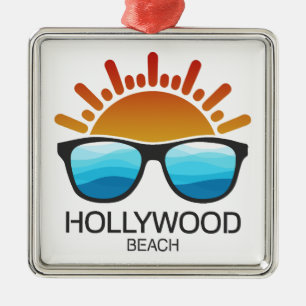 Hollywood Beach Florida Sonnenbrille Ornament Aus Metall