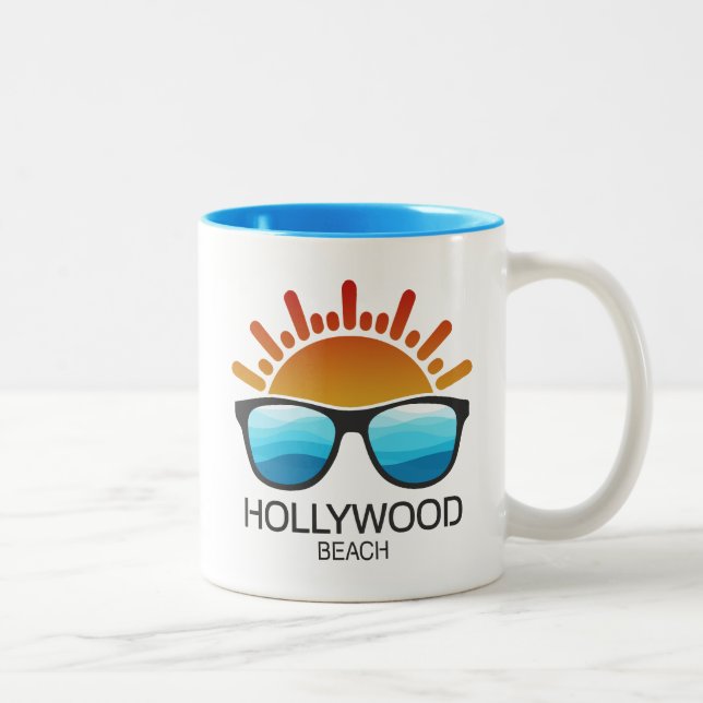 Hollywood Beach Florida Sonnenbrille Zweifarbige Tasse (Rechts)