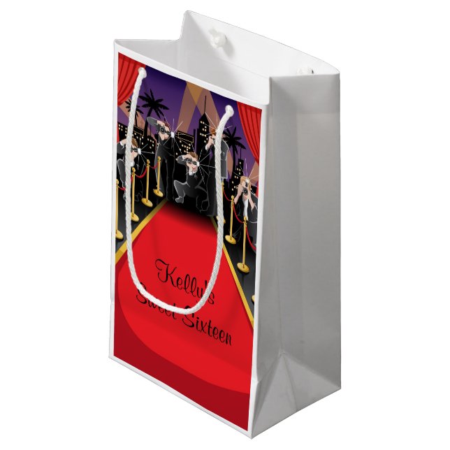 Hollywood Bevorzugungs-Tasche des roter Kleine Geschenktüte (Vorderseite Schrägansicht)