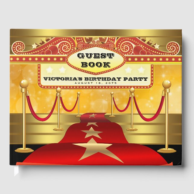 Hollywood Birthday Party Gästebuch (Vorderseite)