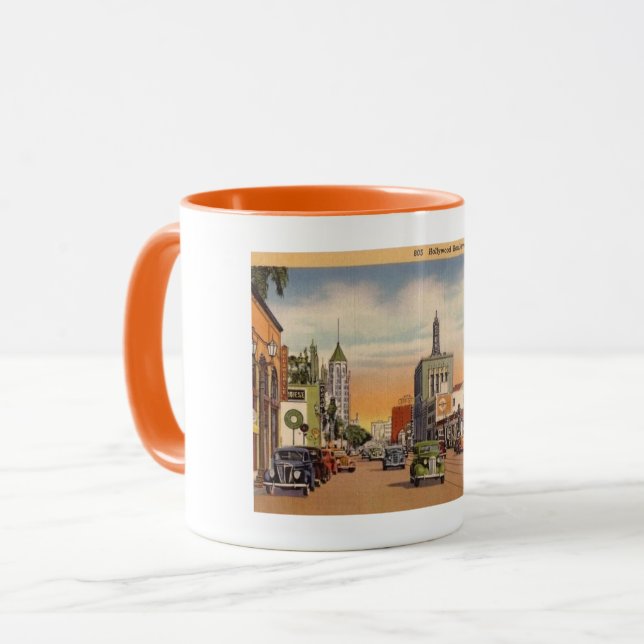 Hollywood Boulevard, Hollywood, Kalifornien Vintag Tasse (Vorderseite Links)