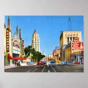 Hollywood Boulevard, Los Angeles Vintag Poster