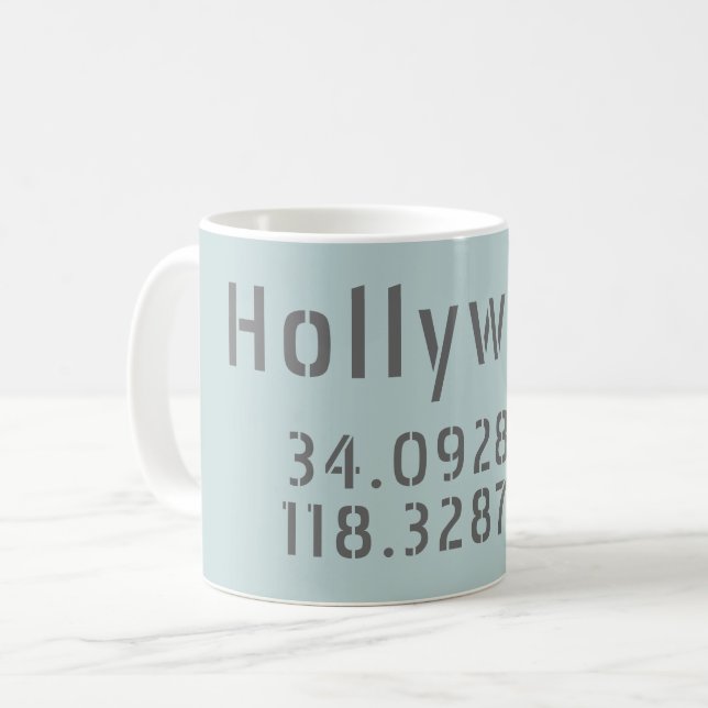 Hollywood Breitengrad Kaffeetasse (Vorderseite Links)