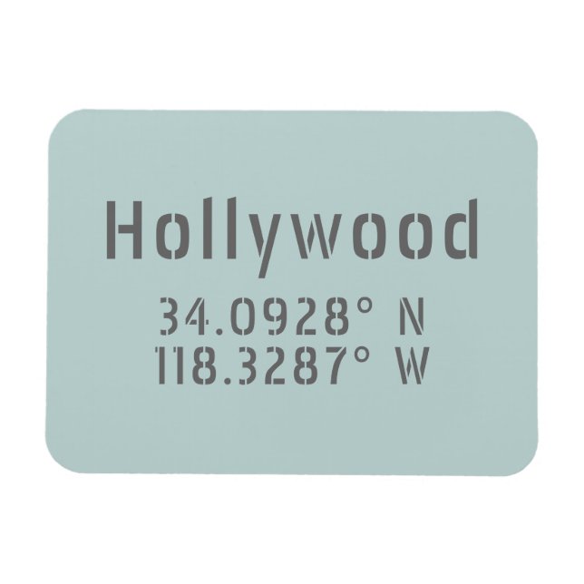 Hollywood Breitengrad Magnet (Horizontal)