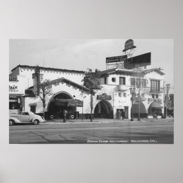 Hollywood, CA Brown Derby Restaurant View Poster (Vorne)