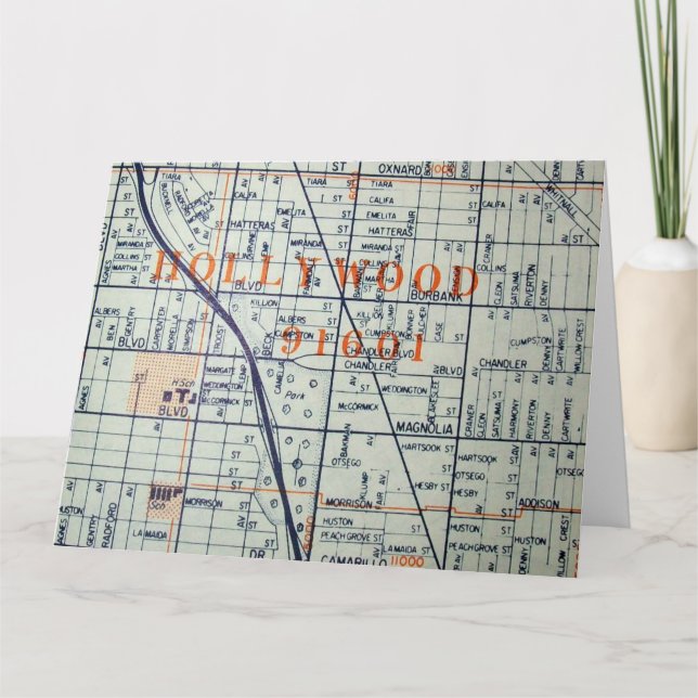 Hollywood, CA Carte Vintage (Devant)